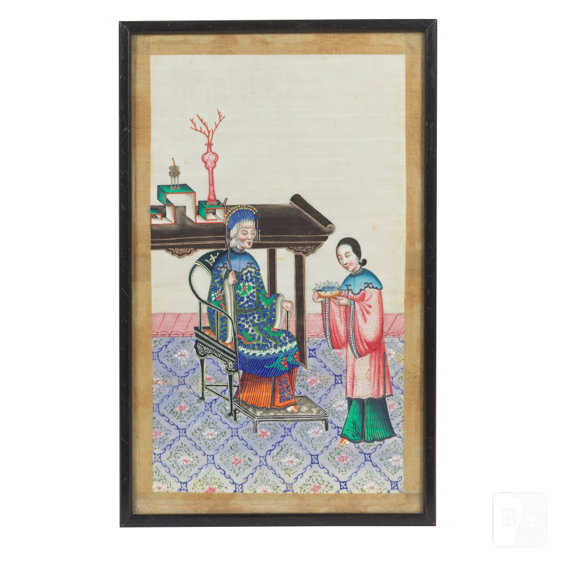 中國畫家 十九世紀 室内人物一組十二幅 水粉紙本 鏡框 | CHINESE ARTIST (19TH CENTURY) - 图19